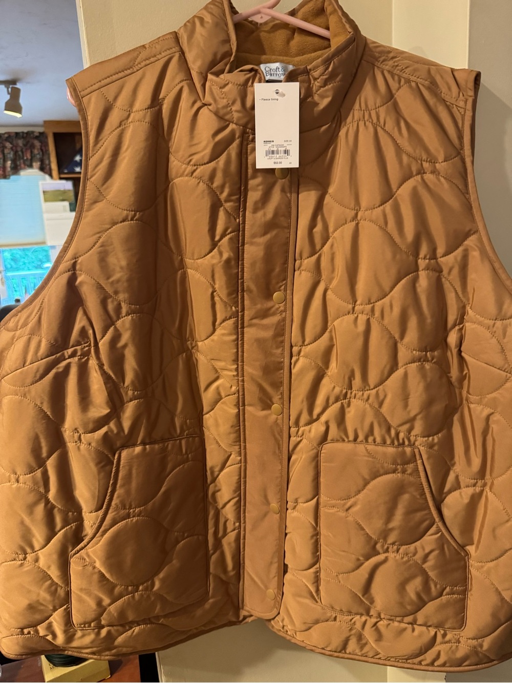 croft & barrow Chipmunk Quilted Vest in Camel